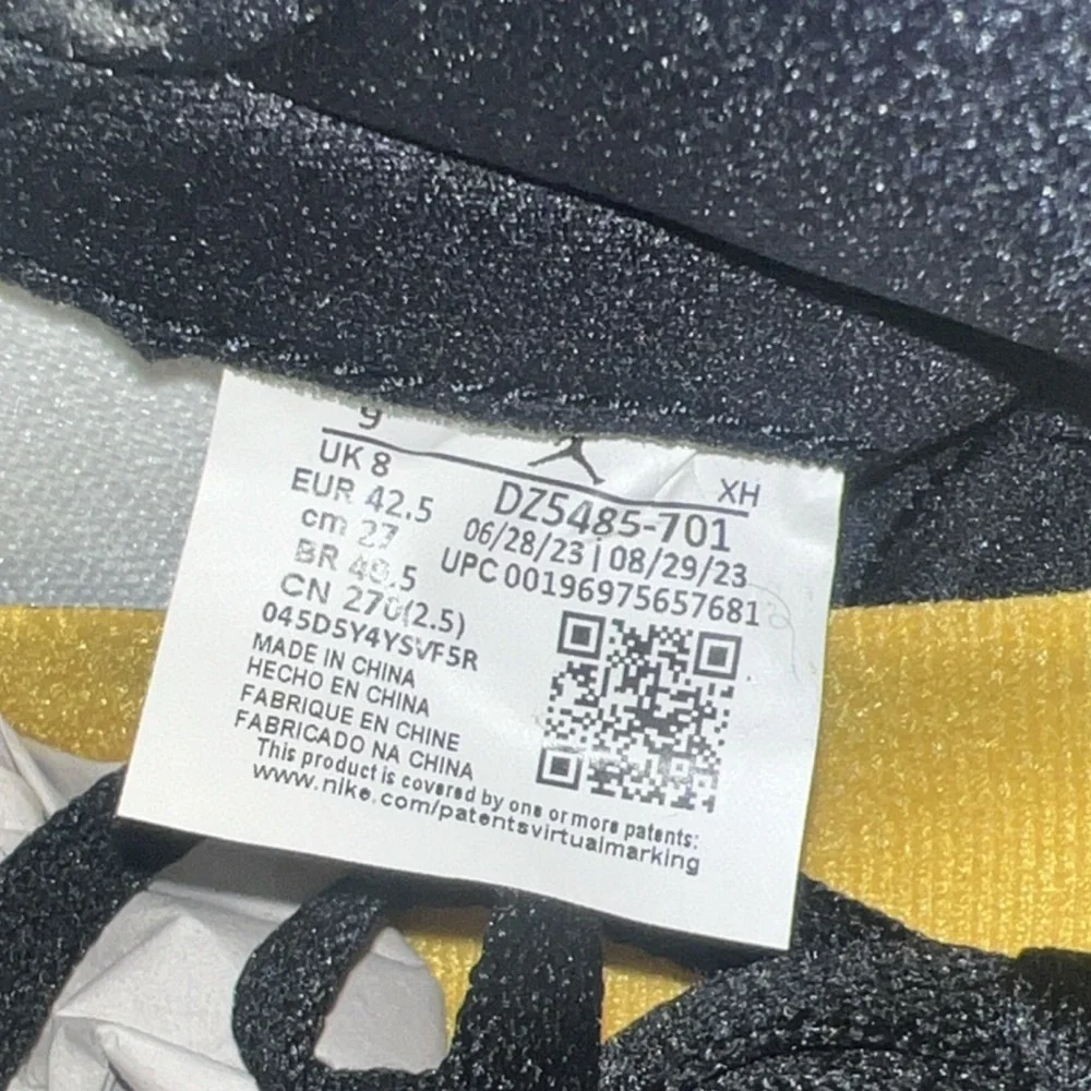 Nike Air Jordan 1 Retro OG High Top Lace Up Leather Sneaker Yellow DZ5485-701